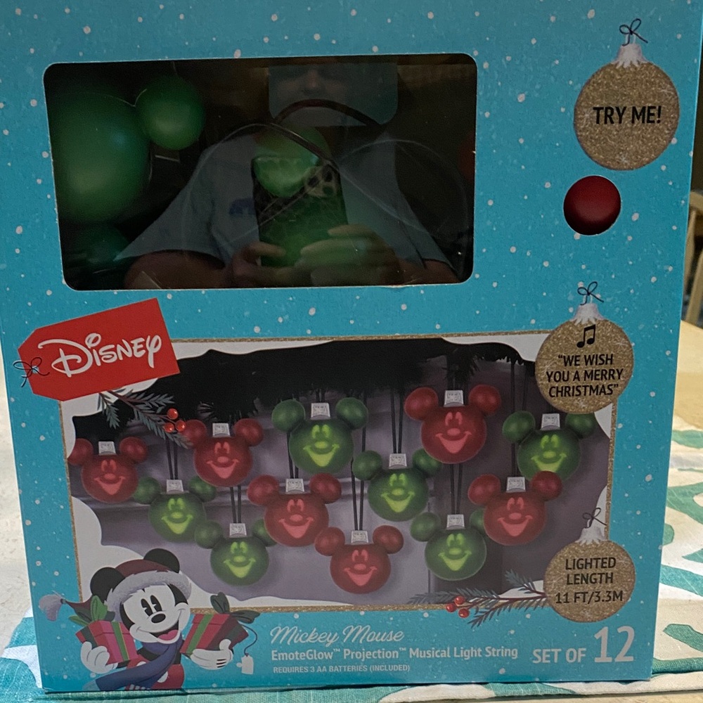 🎄🎅🏻Disney Mickey Mouse Festive Singing Light String - Red and Green🎄🎅🏻